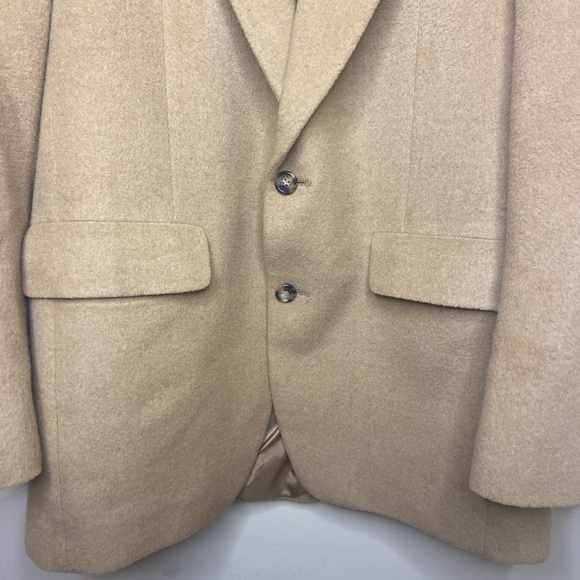 "VINTAGE BILL BLASS 100% Camel Hair Men's Tan Blazer - Circa 1990's - Picture 3 of 11